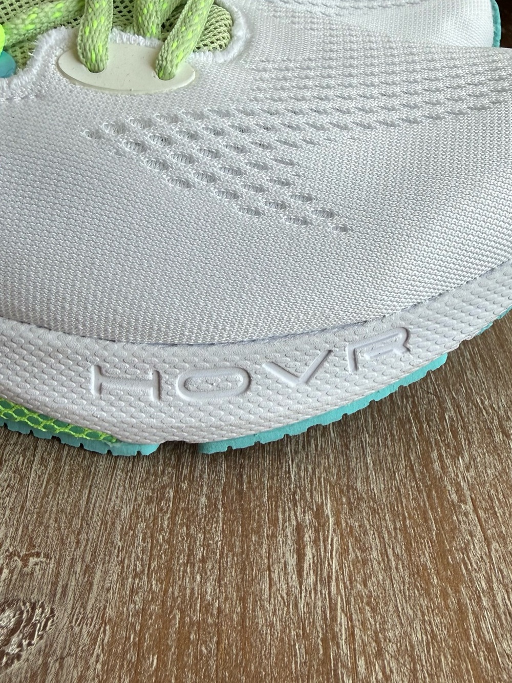Under Armour Women’s White and Neon Green Mesh Running Sneakers | Size 12 - Picture 4 of 12
